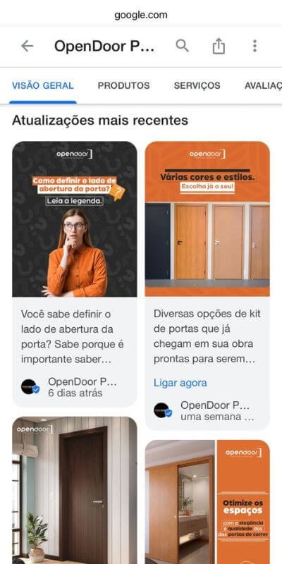 Atualizações mais recentes Google Business